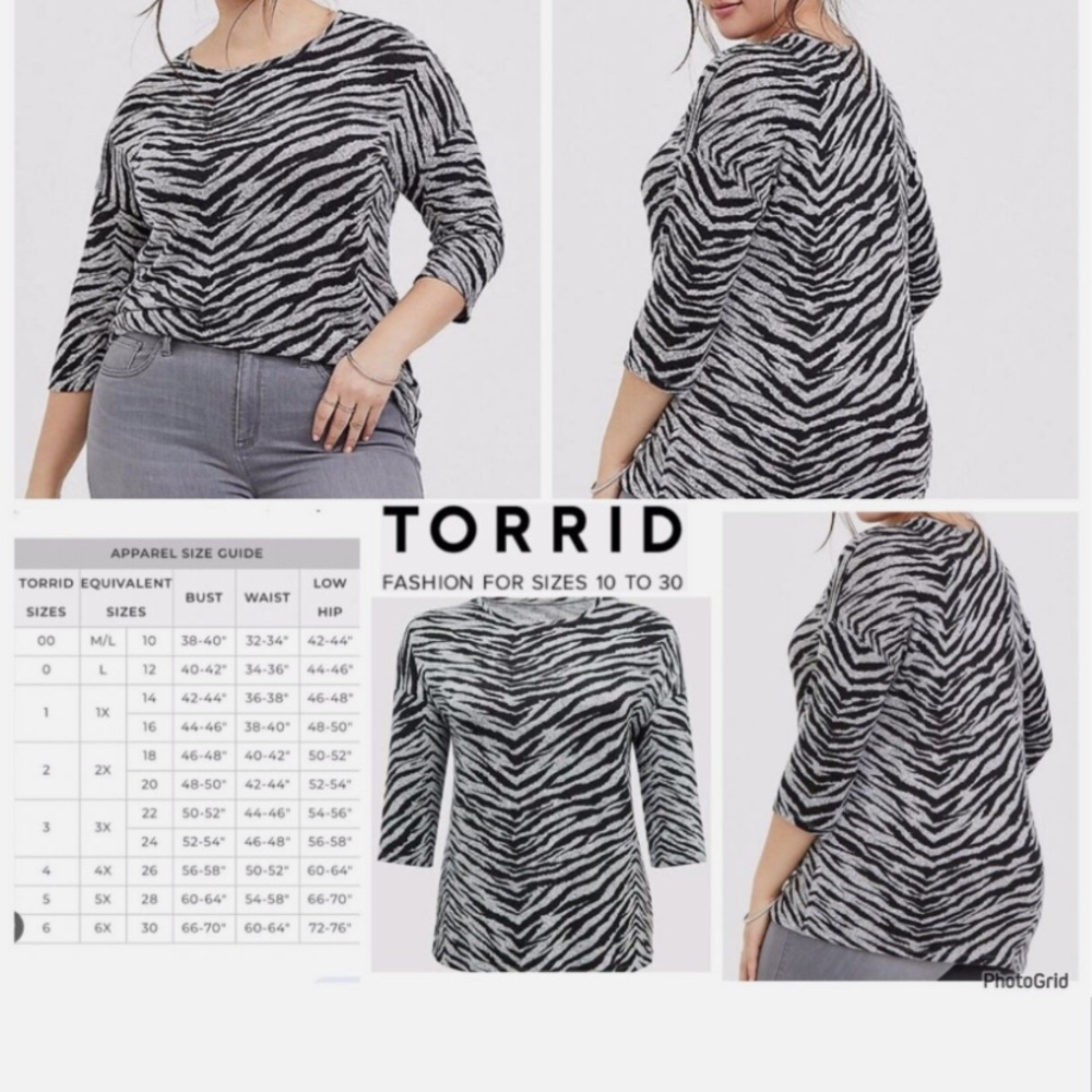 Torrid Size 3 Zebra Print Super Soft Plush Top - image 3